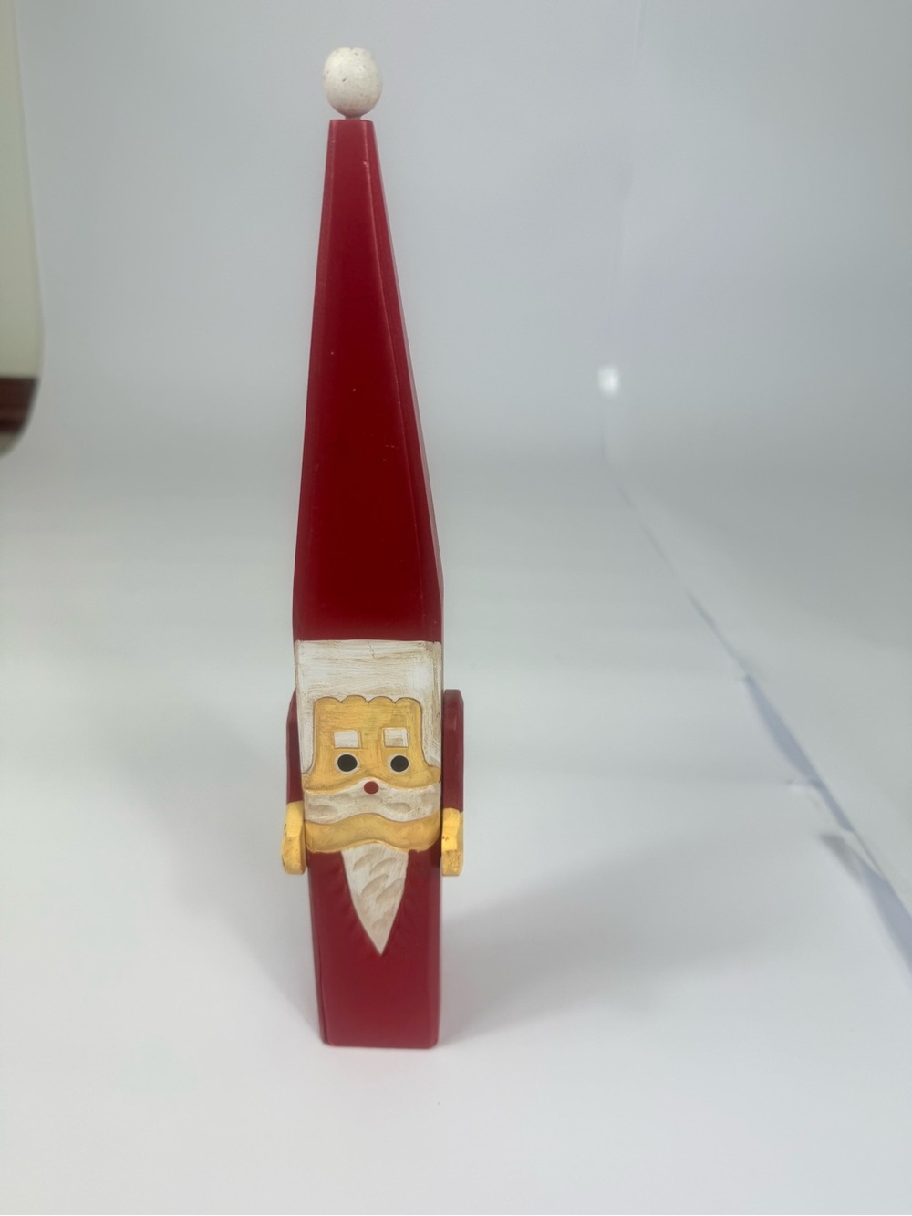 Hand Carved & Painted Wooden Santa Sculpture Figurine Natural Decor